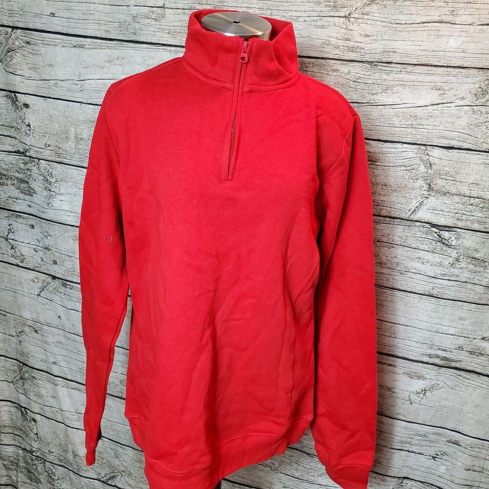 Top Of The World Red Long Sleeve Quarter Zip  Sweatshirt Size XL NWT